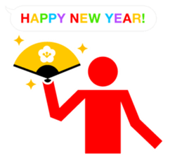 Greetings of pictograms /Happy New Year sticker #8241161