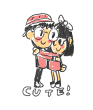 Long Distance Cute Power Couple sticker #8243812