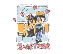 Long Distance Cute Power Couple sticker #8243828