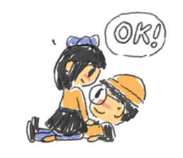 Long Distance Cute Power Couple sticker #8243831