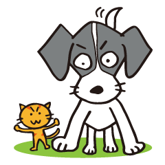 flap-flap lop-eared dog & bright kitten