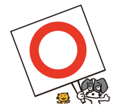 flap-flap lop-eared dog & bright kitten sticker #8247004