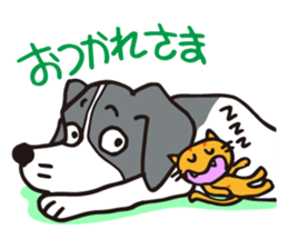 flap-flap lop-eared dog & bright kitten sticker #8247018