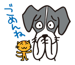flap-flap lop-eared dog & bright kitten sticker #8247020