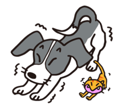 flap-flap lop-eared dog & bright kitten sticker #8247024