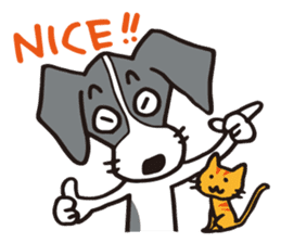 flap-flap lop-eared dog & bright kitten sticker #8247027