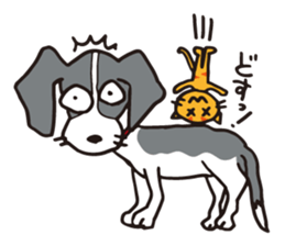 flap-flap lop-eared dog & bright kitten sticker #8247028