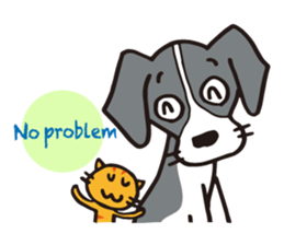 flap-flap lop-eared dog & bright kitten sticker #8247035