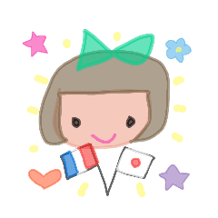 Cute stickers in French and Japanese