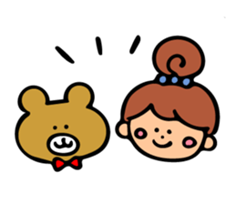 Happy Bear & Girl sticker #8254765