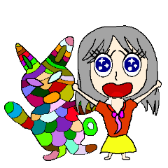 A girl 's color painting (no text)