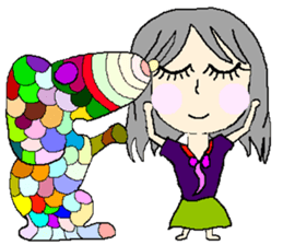A girl 's color painting (no text) sticker #8256931