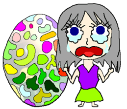A girl 's color painting (no text) sticker #8256933