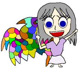 A girl 's color painting (no text) sticker #8256939