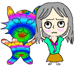 A girl 's color painting (no text) sticker #8256940