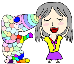 A girl 's color painting (no text) sticker #8256943
