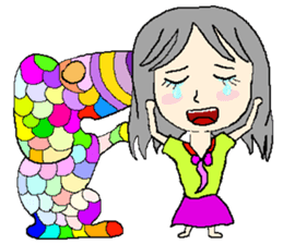 A girl 's color painting (no text) sticker #8256944