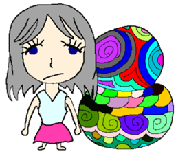 A girl 's color painting (no text) sticker #8256945