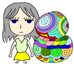 A girl 's color painting (no text) sticker #8256947
