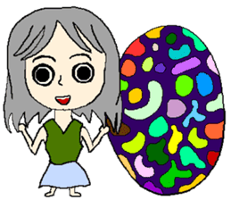 A girl 's color painting (no text) sticker #8256949