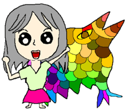 A girl 's color painting (no text) sticker #8256954