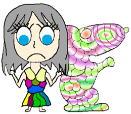 A girl 's color painting (no text) sticker #8256955