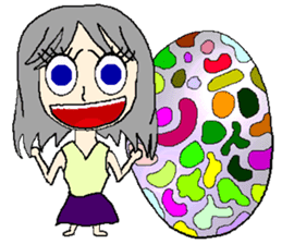 A girl 's color painting (no text) sticker #8256956