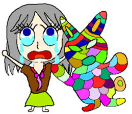 A girl 's color painting (no text) sticker #8256958