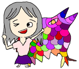 A girl 's color painting (no text) sticker #8256959