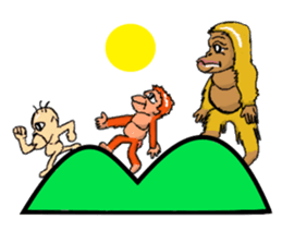 Parent-child orangutan sticker #8257406