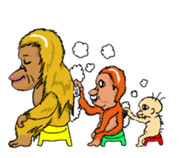 Parent-child orangutan sticker #8257407