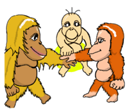 Parent-child orangutan sticker #8257410