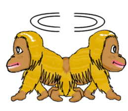 Parent-child orangutan sticker #8257421
