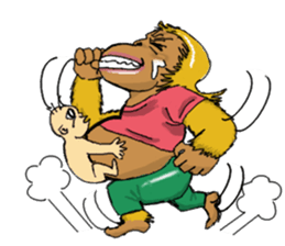 Parent-child orangutan sticker #8257437