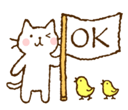 Nice and cute kitty (shironeko) sticker #8269724