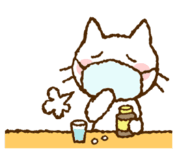 Nice and cute kitty (shironeko) sticker #8269753