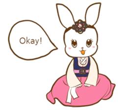 hanbok rabbit (E) sticker #8273013