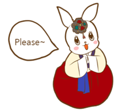 hanbok rabbit (E) sticker #8273016