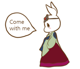 hanbok rabbit (E) sticker #8273026
