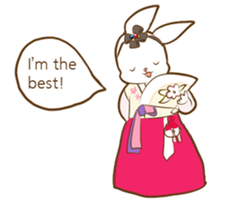 hanbok rabbit (E) sticker #8273027