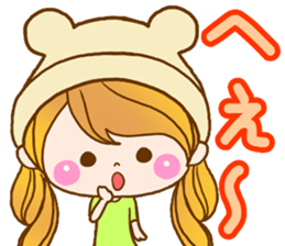 The pretty healing girl with bear hat. sticker #8273507