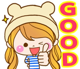 The pretty healing girl with bear hat. sticker #8273511