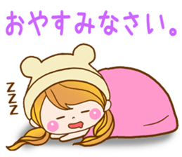 The pretty healing girl with bear hat. sticker #8273512