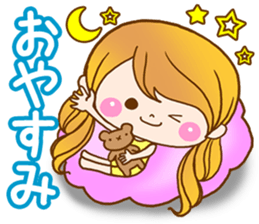 The pretty healing girl with bear hat. sticker #8273513