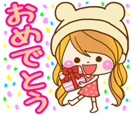 The pretty healing girl with bear hat. sticker #8273515