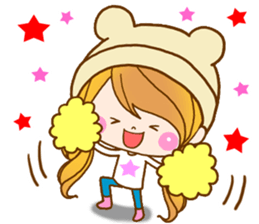 The pretty healing girl with bear hat. sticker #8273519