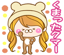 The pretty healing girl with bear hat. sticker #8273523