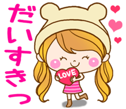 The pretty healing girl with bear hat. sticker #8273526