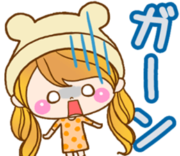 The pretty healing girl with bear hat. sticker #8273528