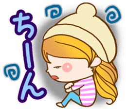 The pretty healing girl with bear hat. sticker #8273529